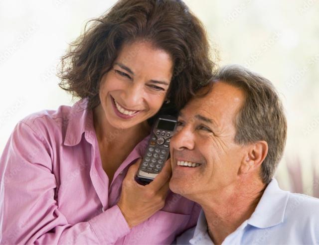 older couple on phone